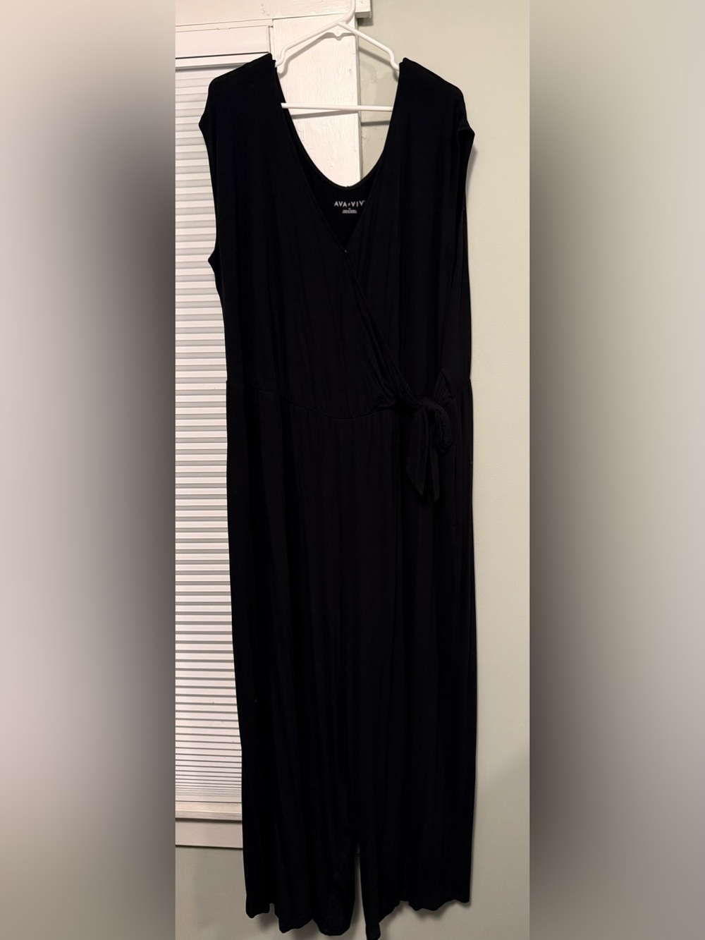 Ava & Viv Black Wrap Jumpsuit with Side Tie